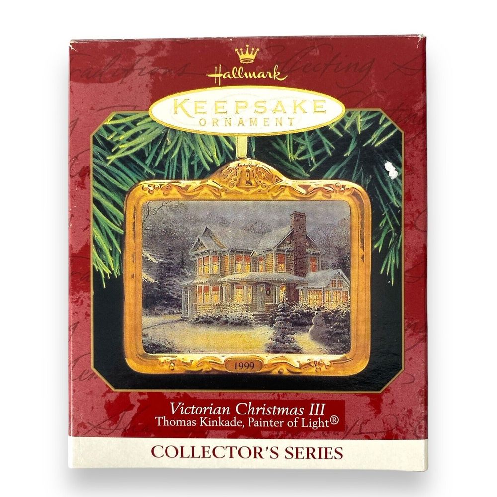 Hallmark Thomas Kinkade, Painter of Light- Victorian Christmas III Ornament E14Q